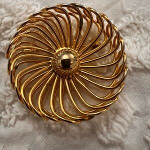 Elegant Gold Toned Spiral Brooch